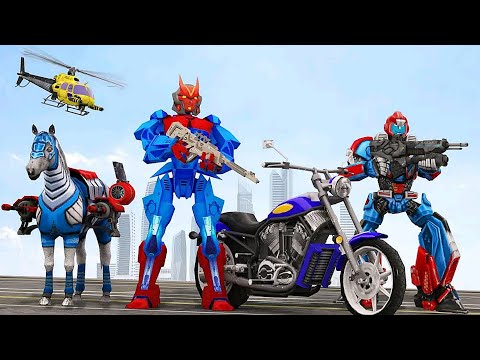 Futuristic Police Robot Bike Car Transform Wars - Android Gameplay