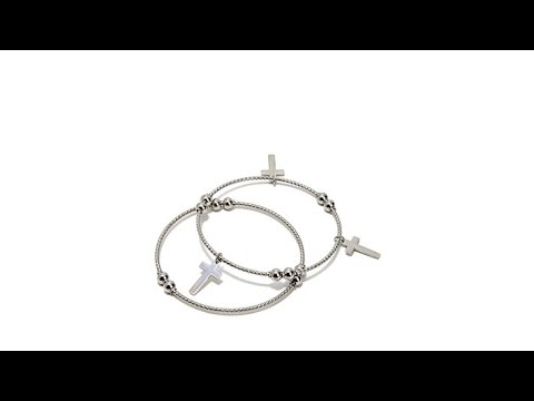 Michael Anthony 2piece Cross Bangle Bracelets