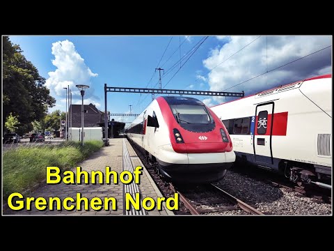 Zwei SBB RABDe 500 (ICN) kreuzen sich beim Bahnhof Grenchen Nord