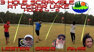 3 Hole Scramble with Lester with Outta the Rough Golf and his Son, Amir. Holes 4-6 at Cedar Lake. 4K
