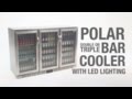 Video: Botellero trasbarra acero inox 3 puertas cristal pivotantes 330L Polar GL009