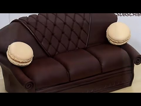 decorated chocolate sofa cake