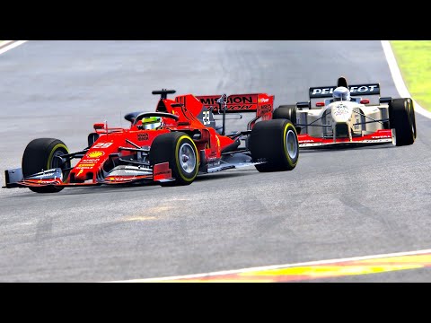 Ferrari F1 2019 vs Jordan F1 1996 - Spa