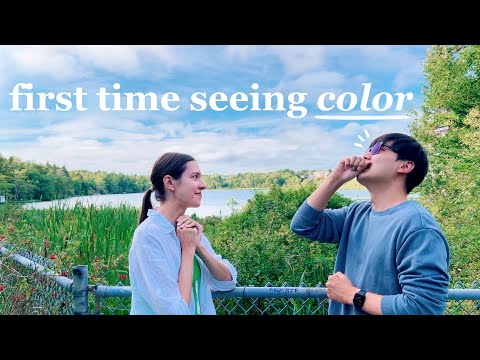 Color Blind Husband Sees COLOR for the First Time *emotional* 🌈 Enchroma Color Blind Glasses 🕶