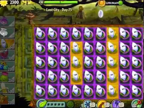 Plants vs Zombies 2 : Lost City Temple of Bloom Epic Hack - Level 74-75 No Sunflower Used Challenge