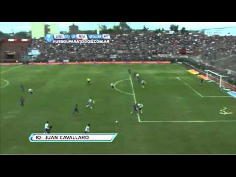 Gol de Cavallaro. Unión 2 - River 0. Fecha 14. Torneo Final 2013. Fútbol Para Todos