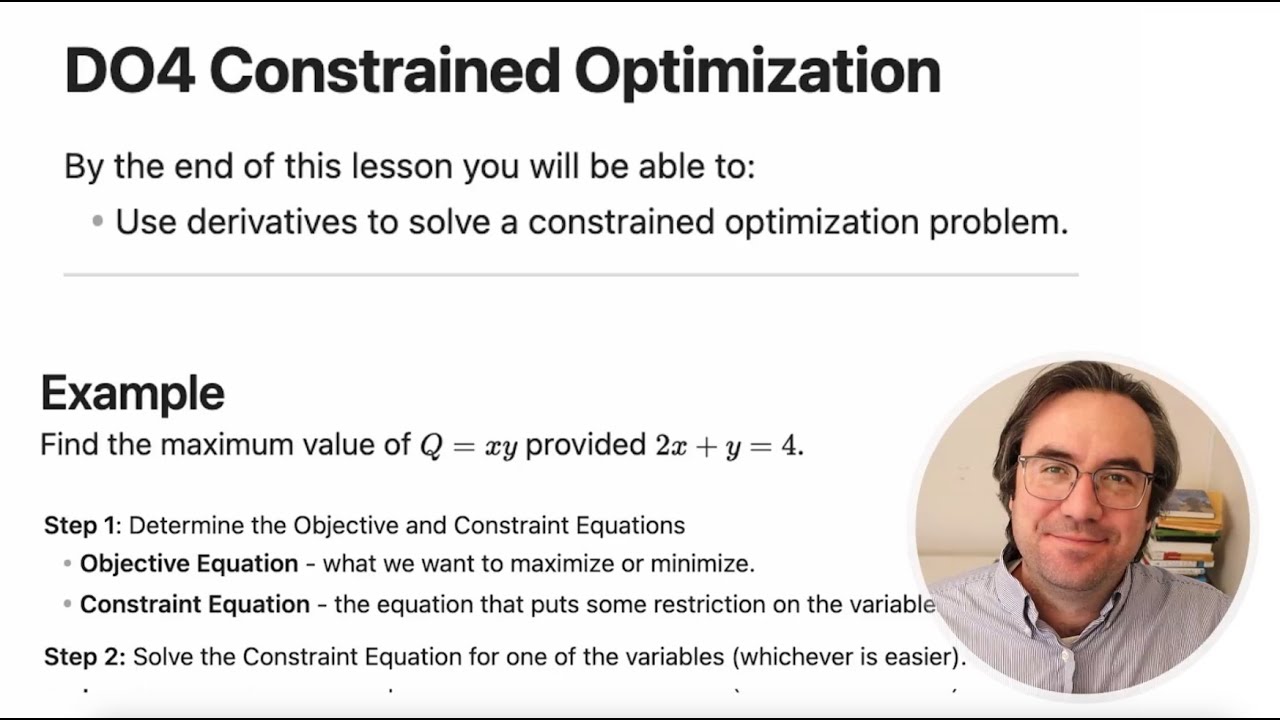 MTH 121 Prep - DO4 Constrained Optimization