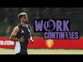 Work On The Grass Continues Inside Training