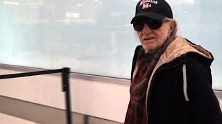 Country Music Superstar Willie Nelson At LAX