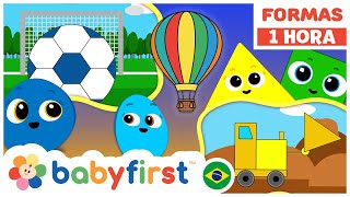 Aprenda formas com animais e veículos coloridos! | Círculo, Quadrado, Triângulo e mais! | BabyFirst