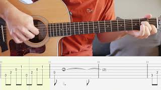 Seven Years - Norah Jones - Guitar Tutorial + TABS on screen