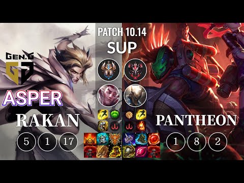 GEN Asper Rakan vs Pantheon Sup - KR Patch 10.14