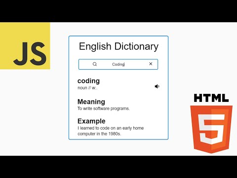 Dictionary App Using Javascript Source Code Included