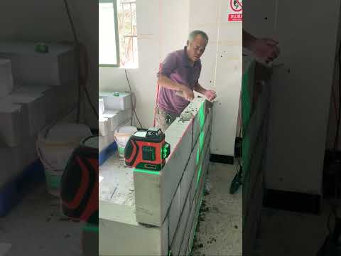 How to use DOVOH laser level for tiling wall -1 #construction #tiling #tools #contractor #renovation