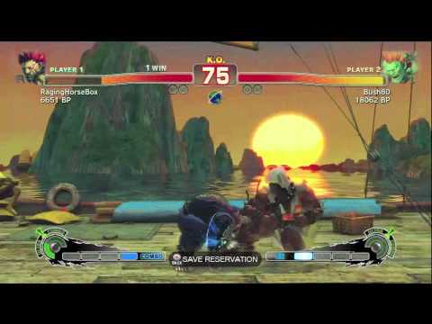 SSF4 IOL Tournament- Grand Final- Bush80 Blanka vs Hound Akuma pt1