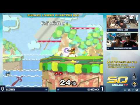Last Stock SD #18 - Max Shen (Marth) vs Lock (Samus) - SSBM Losers Quarters - Melee