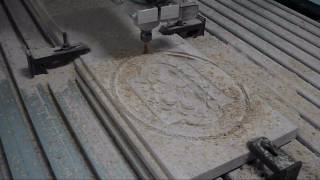 preview picture of video 'Wood carving on the Strasmax / Wood Masters cnc router'