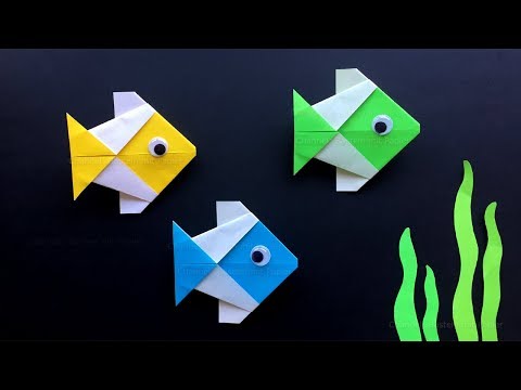Origami Fisch basteln mit Papier - Origami für Kinder & Anfänger - Einfache Bastelideen