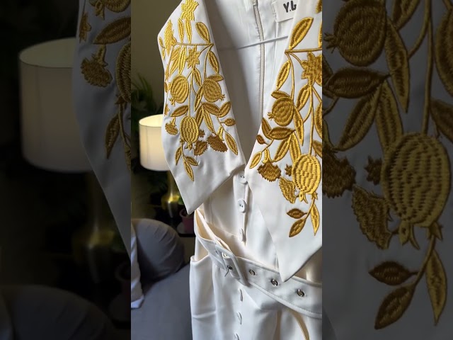 Embroidered Collar Dress