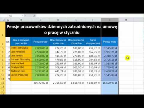 Kurs Microsoft Excel 2010 odcinek 19 - Funkcja SUMA