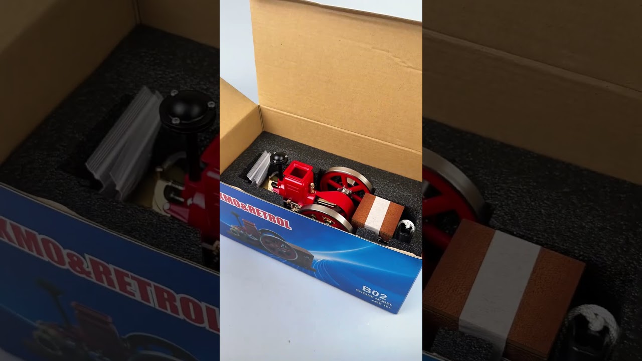 Unboxing a vintage engine model