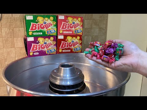 I PUT ALL THE BIG BIG GUMMY FROM THE MARKET IN THE COTTON CANDY MACHINE AND LOOK WHAT IT BECAME!!!