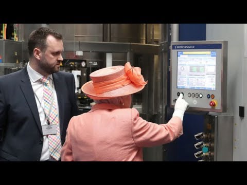 The Queen opens a new Highland Spring factory