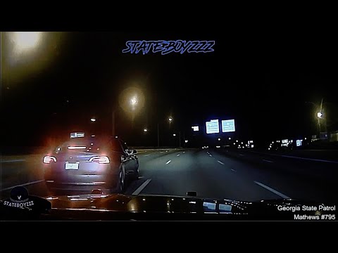 Perp In Tesla Model 3 Tries To Evade GSP and Gets PITed Into A Wall