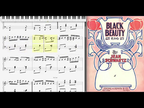 Black Beauty Rag by Jean Schwartz (1910, Ragtime piano)