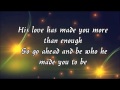 Hawk Nelson Live Like You're Loved (Lyric Video)