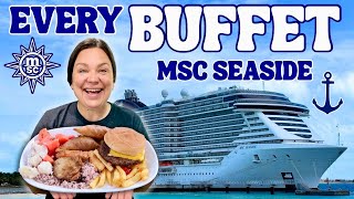 EVERY Buffet Option On MSC Seaside Cruise | Full Buffet Walkthrough & Tasting Review | Is Food GOOD?