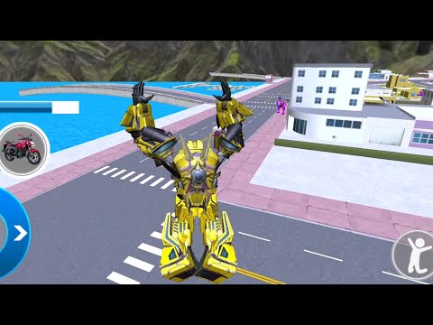 Dino Robot Bike Transform War Robot Dinosaur Games #02 - Android Robot Gameplay