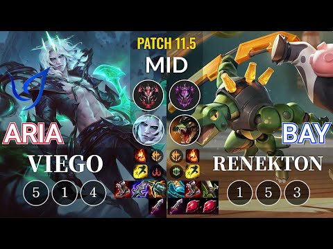 CGA Aria Viego vs Bay Renekton Mid - KR Patch 11.5