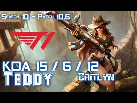 T1 Teddy CAITLYN vs EZREAL ADC - Patch 10.6 KR Ranked
