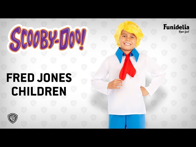 Vídeo relacionado con Funidelia Disfraz Oficial de Fred - Scooby Doo para hombre, Incluye camiseta, pantalón, bufanda y peluca - Traje para adultos para fiestas, Carnaval y Halloween - Talla única