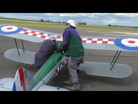 ONBOARD CAMS - GIANT HALF SCALE RC BRISTOL BULLDOG AT BMFA NATIONALS BARKSTON HEATH - 2014