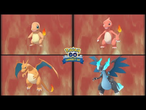 Pokemon Go: Evolving Charmander into Charmeleon & Charizard and Mega Charizard X (Community Day)