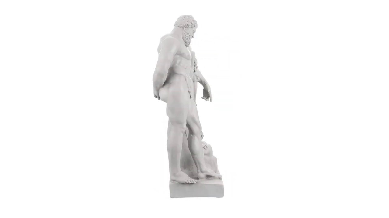 Greek God Farnese Hercules Garden Statue Video