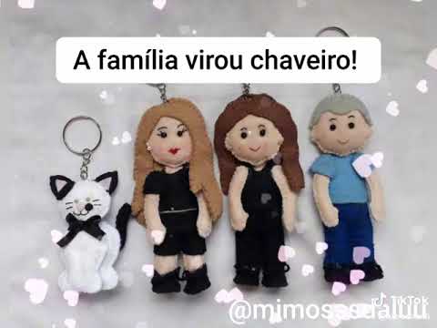 Transformei uma família em chaveiros! Chaveiro de feltro, artesanto!