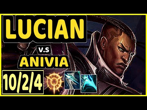 T1 FAKER (LUCIAN) vs ANIVIA - 10/2/4 KDA MID GAMEPLAY - KR Ranked GRANDMASTER