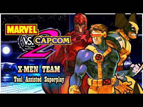 【TAS】MARVEL VS CAPCOM 2 (ARCADE \ NAOMI \ 2000) - X-MEN TEAM \ CYCLOPS  \ WOLVERINE \ MAGNETO