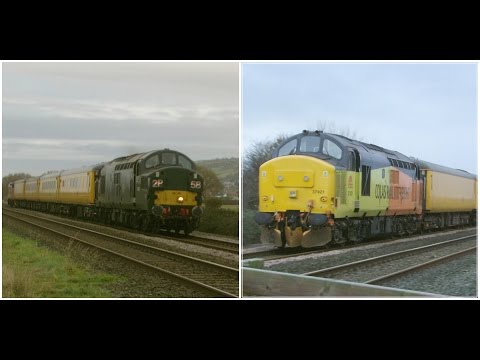 Prestatyn 25.11.2015 - Colas 37057 / D6757 top n tail 37421 on test train - class 37