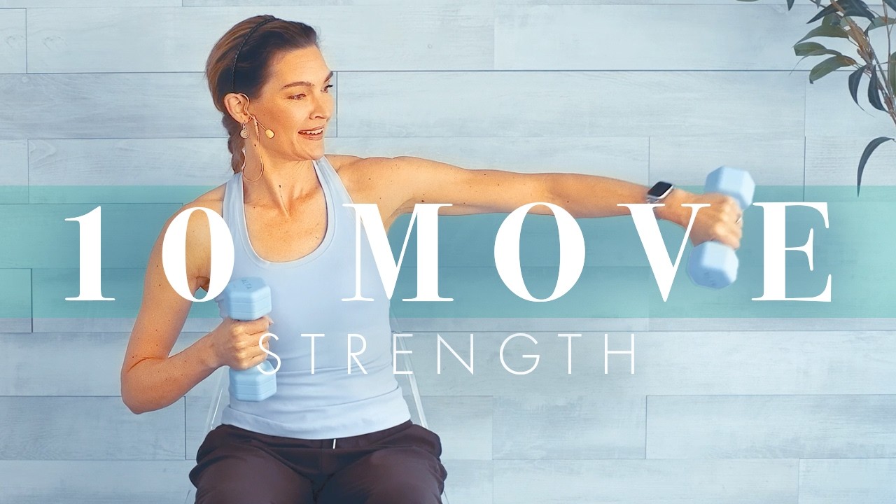 10 Exercises for Strength & Longevity // Chair Workout with Weights for Beginners & Seniors - YouTube