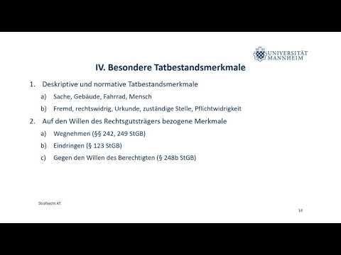 Strafrecht AT Teil 4 (subj. Tatbestand)