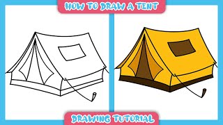 How to Draw a Tent Step by Step by Step