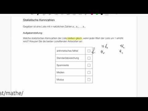 Mathelernen mit Martin Matura-Beispiel KL15_PT2_T1_20 Statistische Kennzahlen