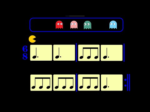 Pac Man Play Along - Compound Meter Level 1 - 6/8 - Triple Meter - Dotted Quarter