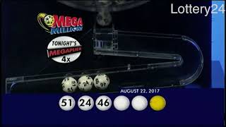 2017 08 22 Mega Millions Numbers and draw results