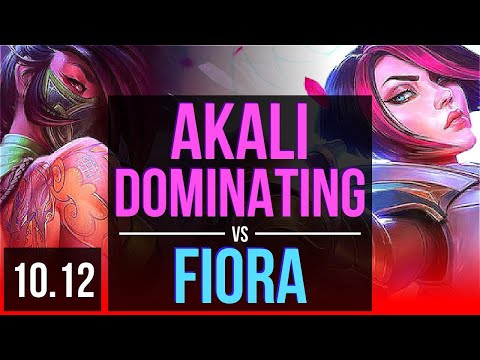 AKALI vs FIORA (TOP) | 3 early solo kills, Dominating | KR Master | v10.12