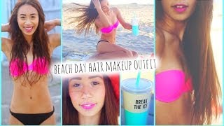 Get Ready With Me! Beach Hair Makeup Outfit + Essentials